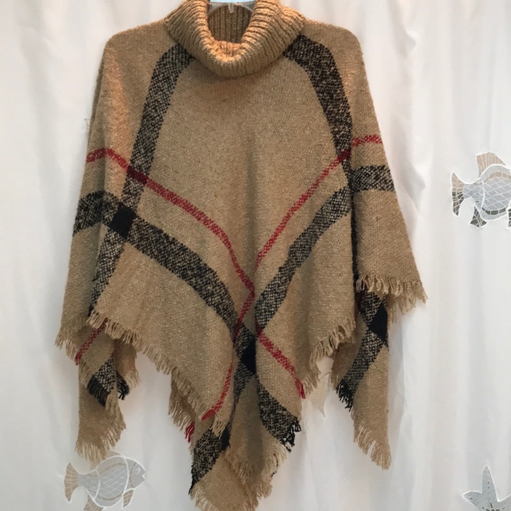 Turtle Neck Cape Sweater